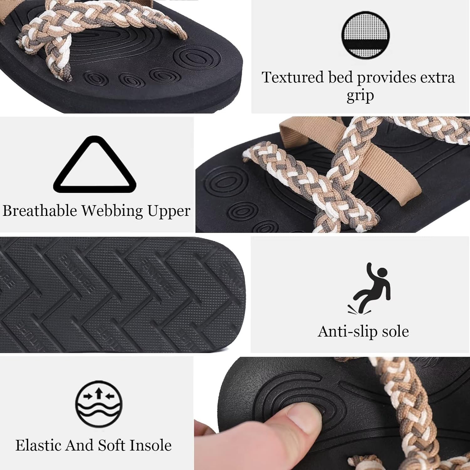 Women's Sport Sandals Hiking Sandals With Arch Support Yoga Mat